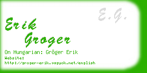 erik groger business card